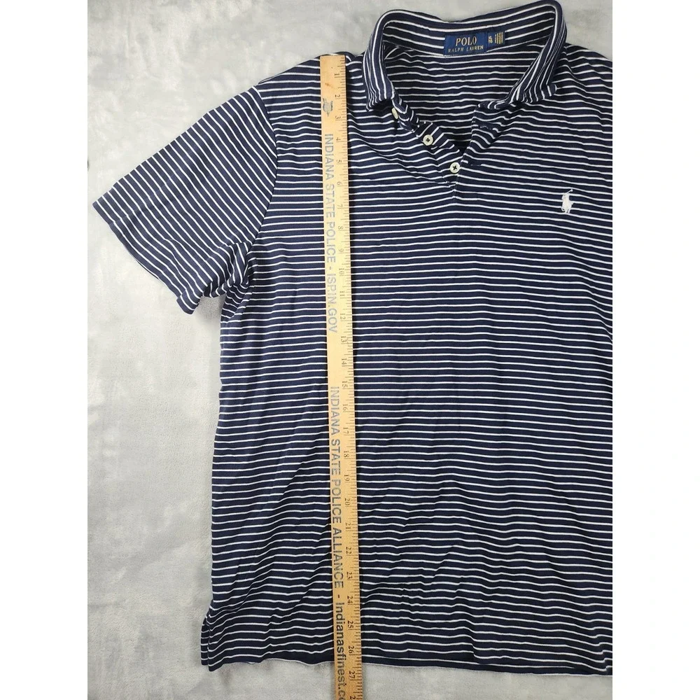 Polo Ralph Lauren Polo Shirt XL Men Navy Blue‎ And White Pony